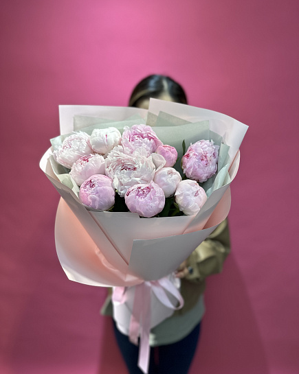 Bouquet of 11 peonies flowers delivered to Astana