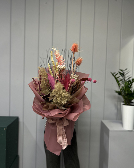 Bouquet of Bouquet of dried flowers (pink) flowers delivered to Astana