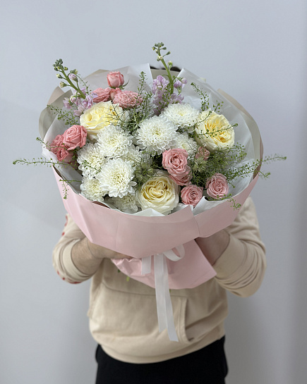 Bouquet of Delicate pudding flowers delivered to Astana
