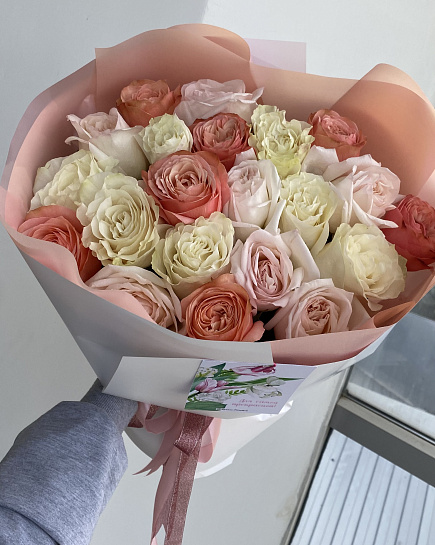 Bouquet of Pionic roses flowers delivered to Uralsk