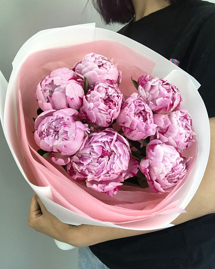 Bouquet of Peonies SARA BERNARD 9pcs flowers delivered to Almaty
