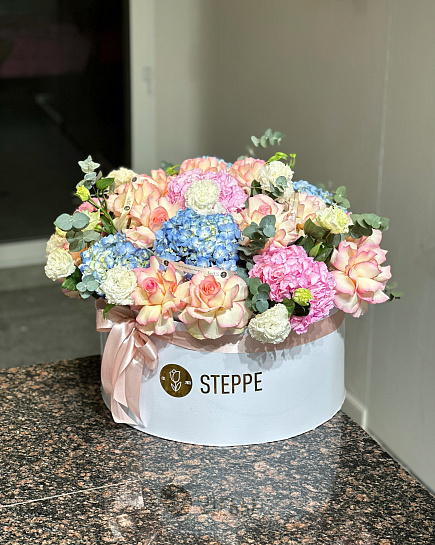 Bouquet of box L flowers delivered to Shymkent