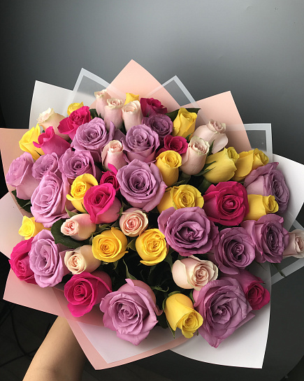 Букет цветов из 51 розы Ассорти с доставкой по Астане