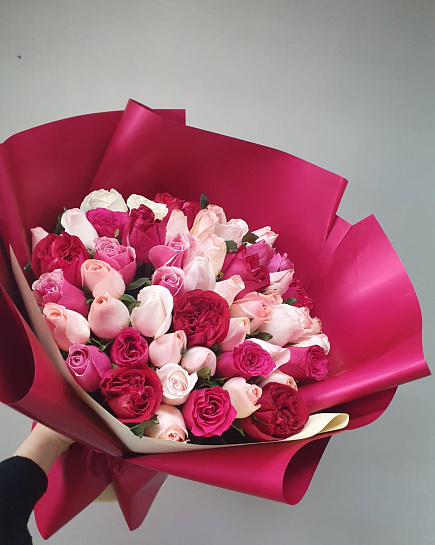 Bouquet of 101 rose mix flowers delivered to Almaty