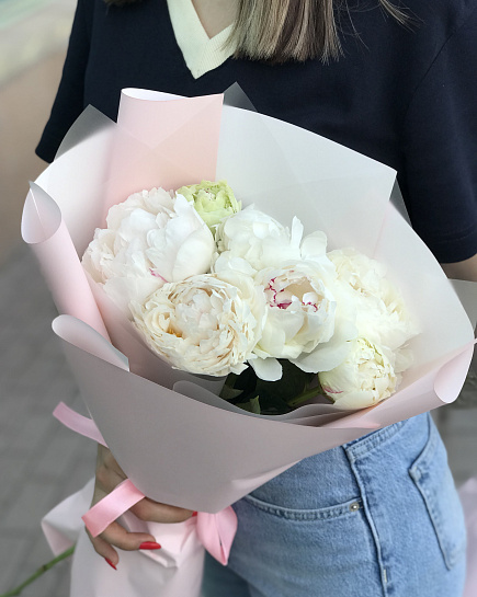 Bouquet of Air peonies 7 pcs flowers delivered to Astana
