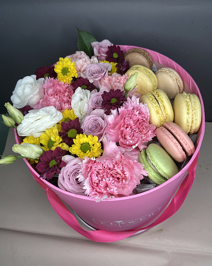 Bouquet of box of pasta flowers delivered to Kostanay.