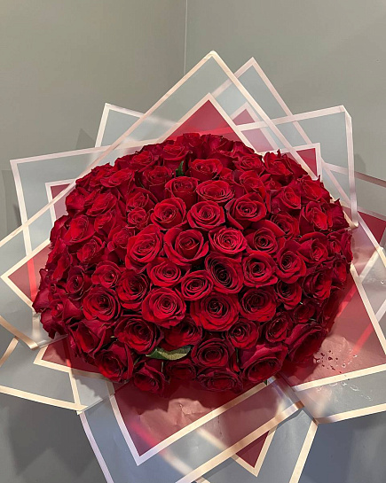 Bouquet of Bouquet of 101 roses flowers delivered to Pavlodar
